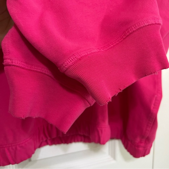 AMO 90’s Sweatshirt Cropped Boxy Light Distressing Luminous Pink Large - Picture 7 of 12